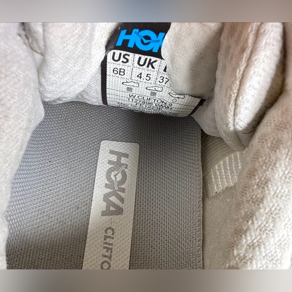 Hoka One One Clifton 9 White Women’s Running Shoes Lace-up Size 6B - Picture 12 of 13